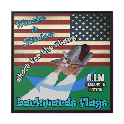 shoot for the stars - framed canvas art (dark green)