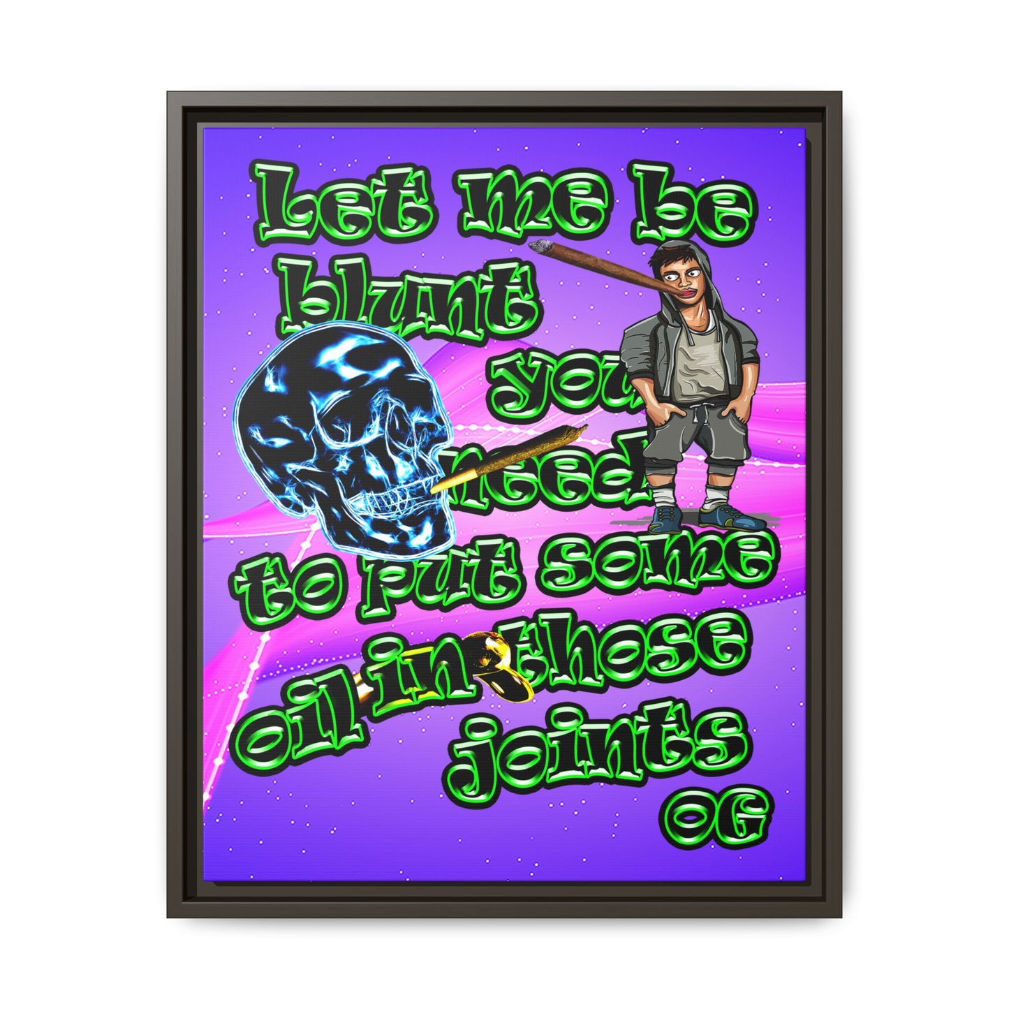 og - framed canvas art (purple-pink wave)