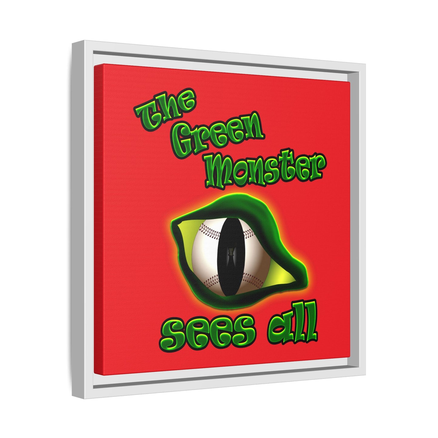 green monster - framed canvas art (red)