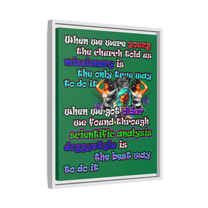 doggystyle - framed canvas art (dark green)