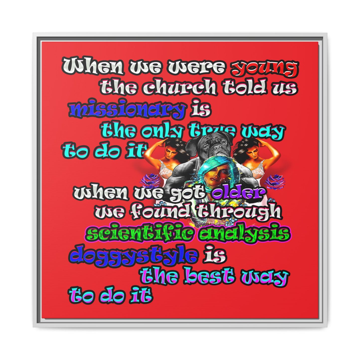 doggystyle - framed canvas art (red)