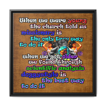 doggystyle - framed canvas art (brown papyrus)