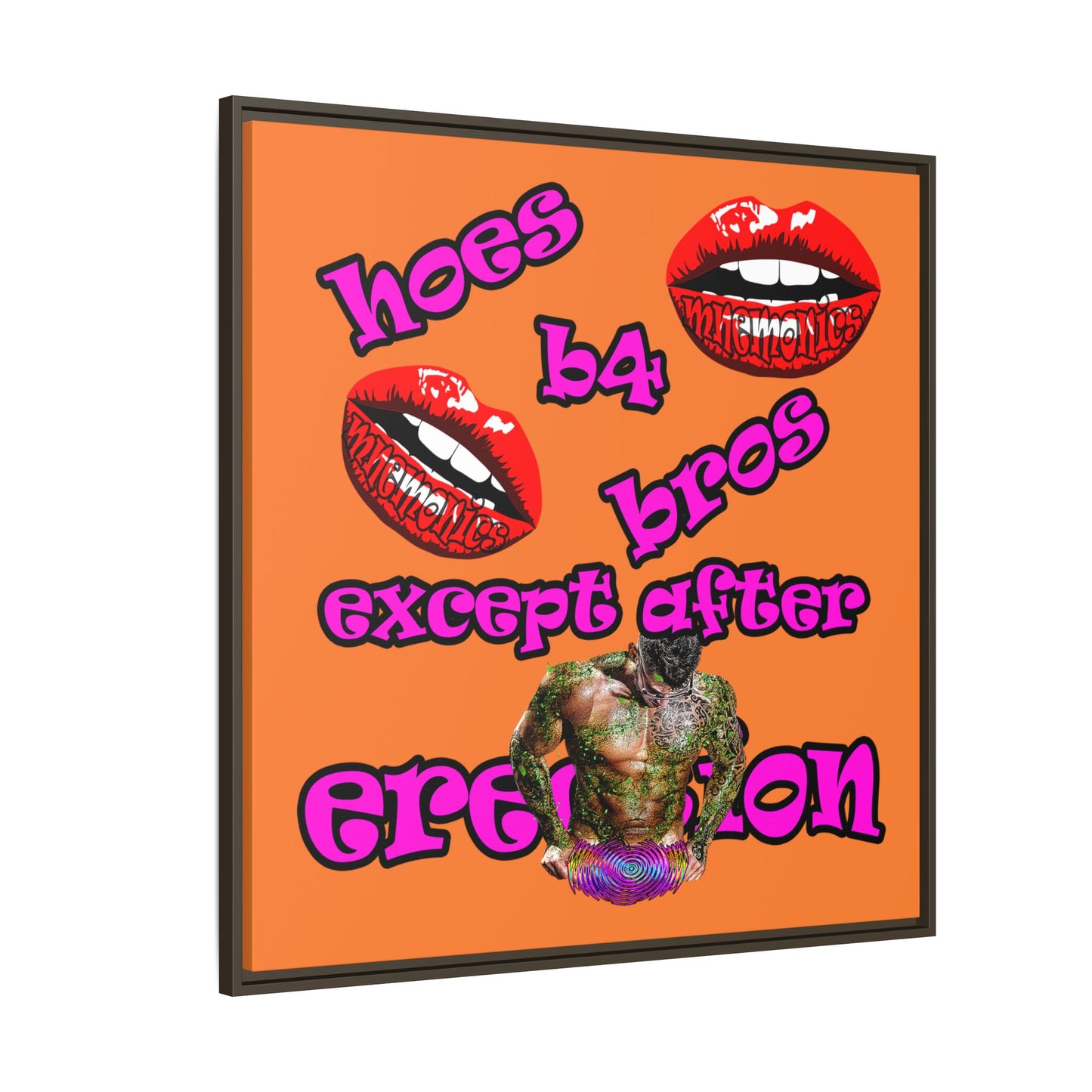 hoes b4 bros - framed canvas art (crusta)