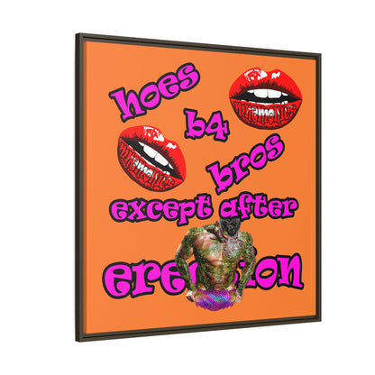 hoes b4 bros - framed canvas art (crusta)