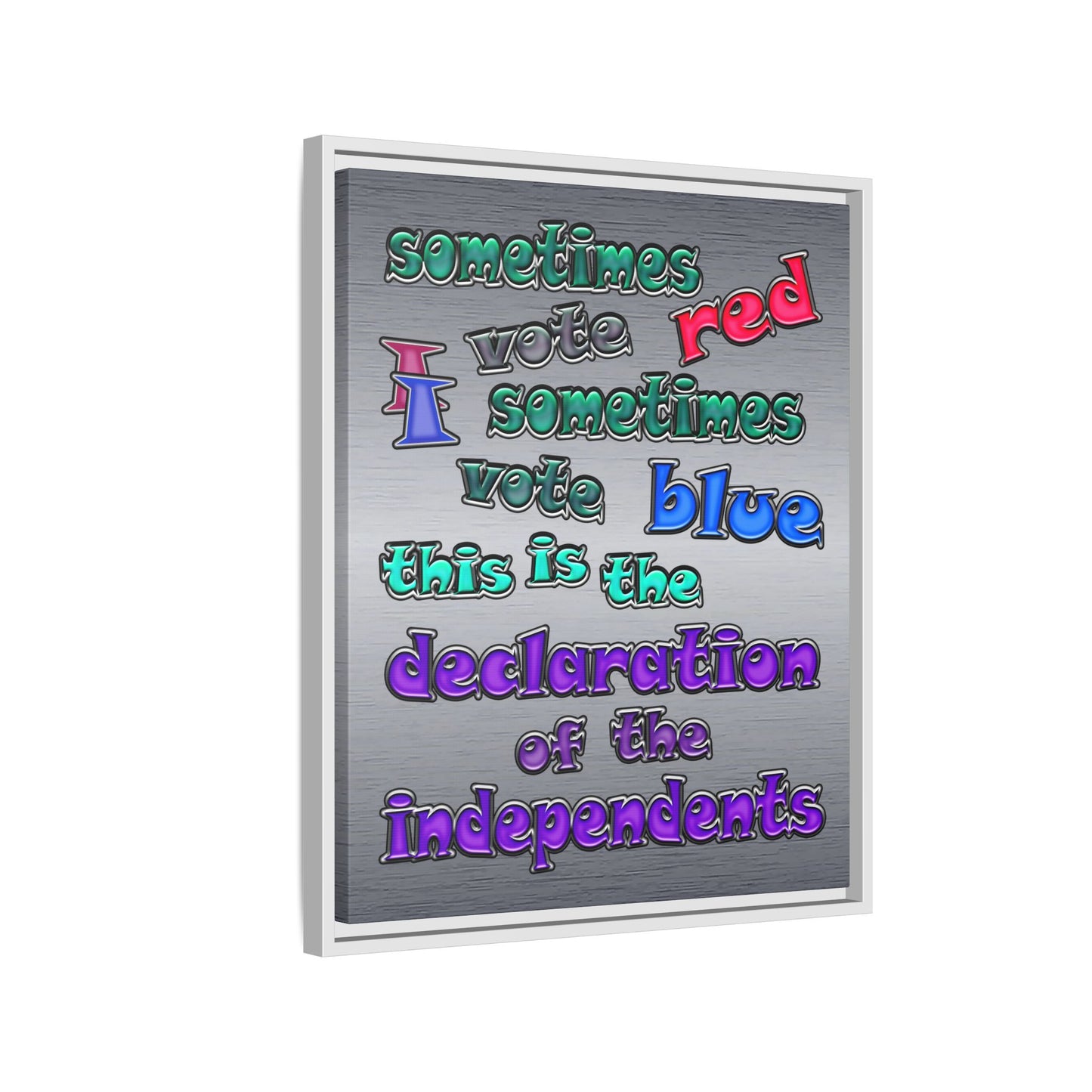 declaration of the independents - framed canvas art (brushed nickel)