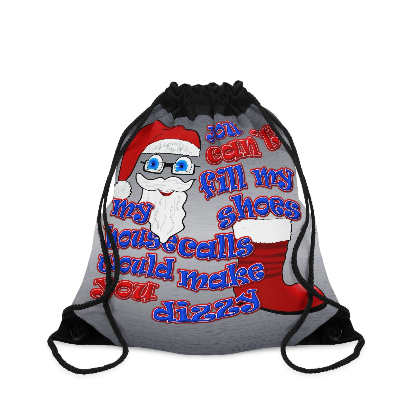 santa's shoes - Drawstring Bag (brushed nickel)