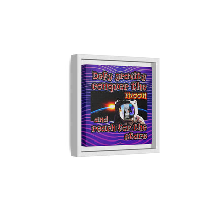 defy conquer reach - framed canvas art (purple wave)