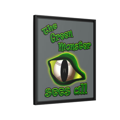 green monster - framed canvas art (dark grey)