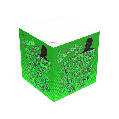 noticed you noticing - note cube (logo green)