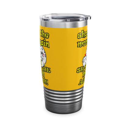 shoot the moon again - Ringneck Tumbler, 20oz (yellow)