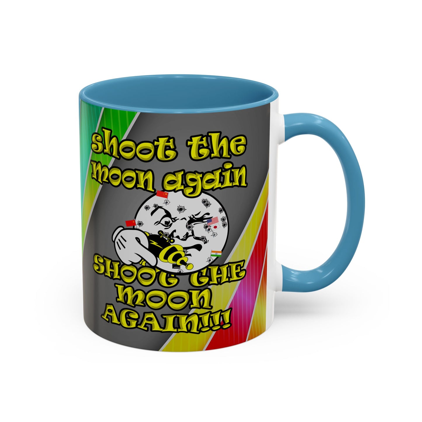 shoot the moon again - Accent Mug (rainbow split)
