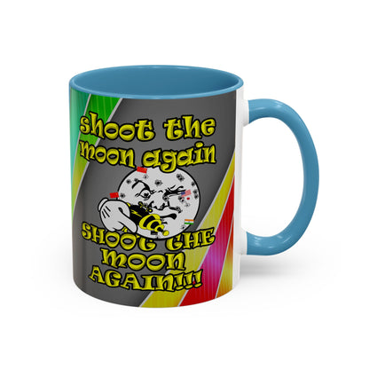 shoot the moon again - Accent Mug (rainbow split)