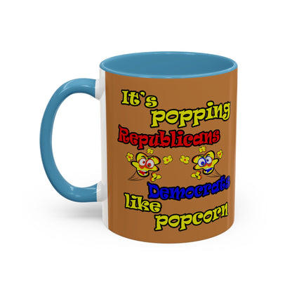 popping like popcorn - Accent Mug (light brown)