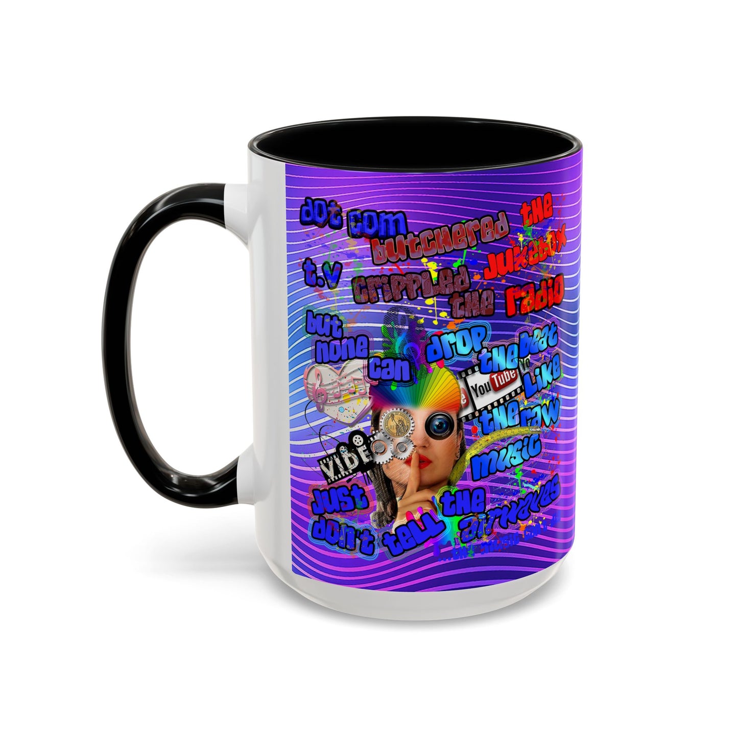 drop the beat - Accent Mug (purple wave)