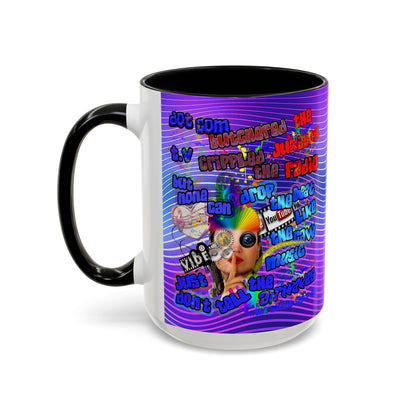 drop the beat - Accent Mug (purple wave)