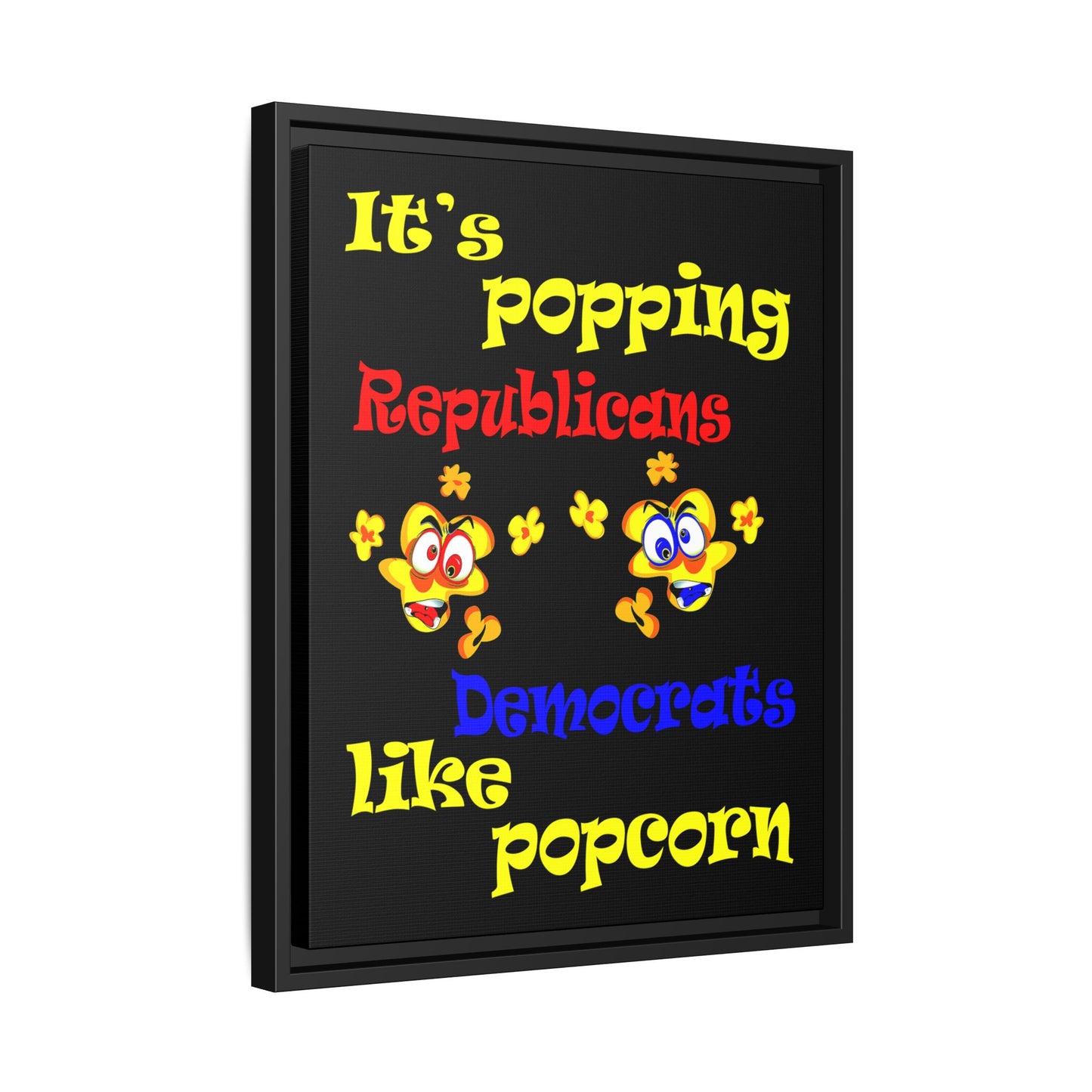 popping like popcorn - framed canvas art (black)