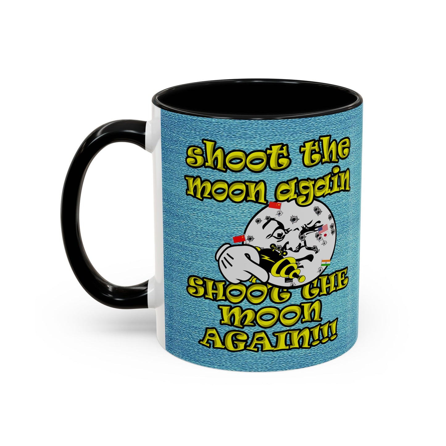 shoot the moon again - Accent Mug (faded blue)