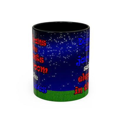 donkeys and elephants - Accent Mug ('snoops' background)