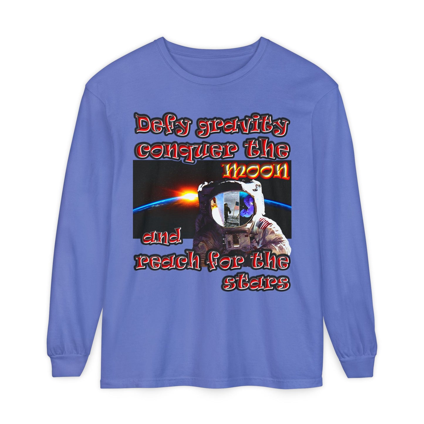 defy conquer reach - Unisex Garment-dyed Long Sleeve T-Shirt