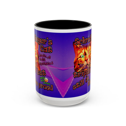 schrodinger's cat - Accent Mug (purple-pink wave)