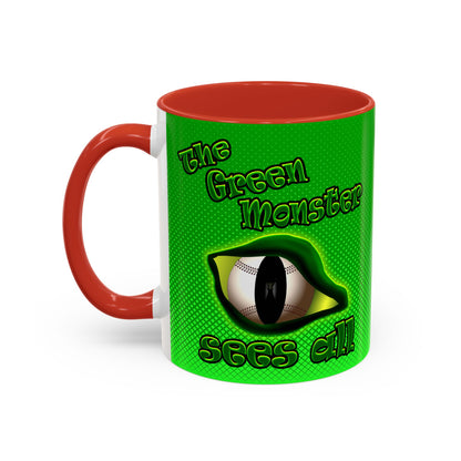 green monster - Accent Mug (logo green)