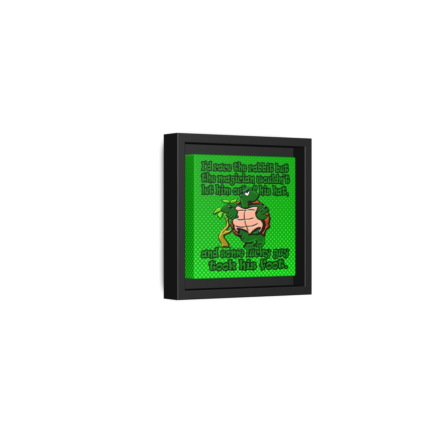 turtle race - framed canvas art (logo green)