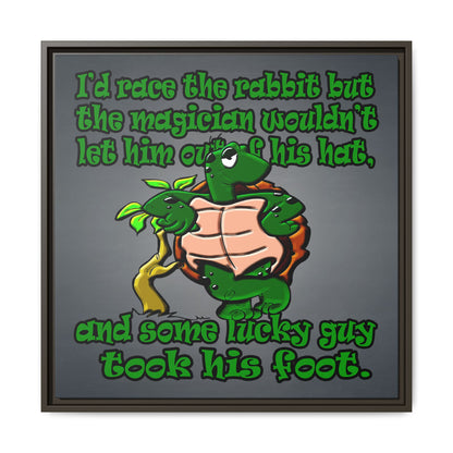 turtle race - framed canvas art (grey-light grey)