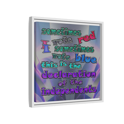 declaration of the independents - framed canvas art (grey-pink wave)