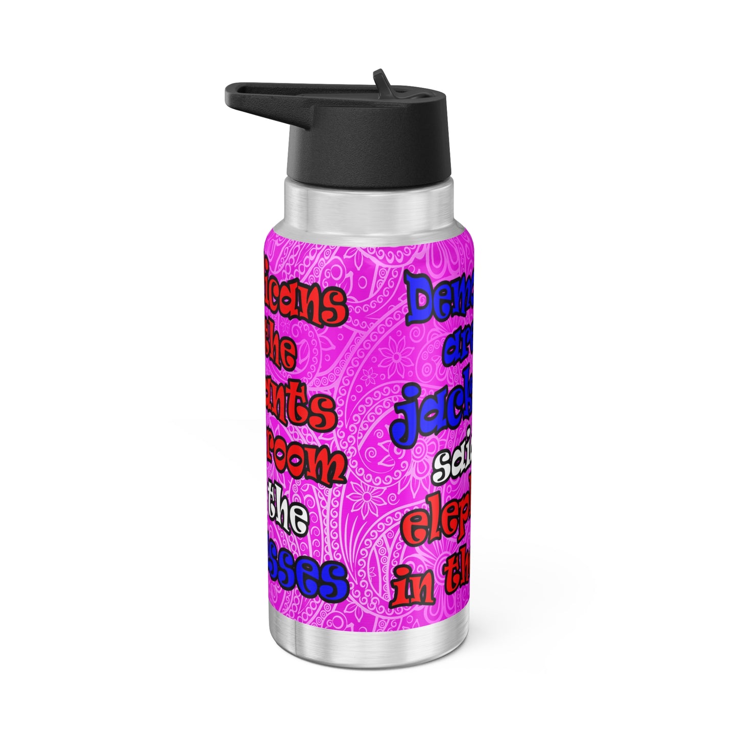 donkeys and elephants - Gator Tumbler, 32oz  (pink swirl)