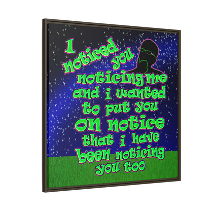 noticed you noticing - framed canvas art ('snoops' background)