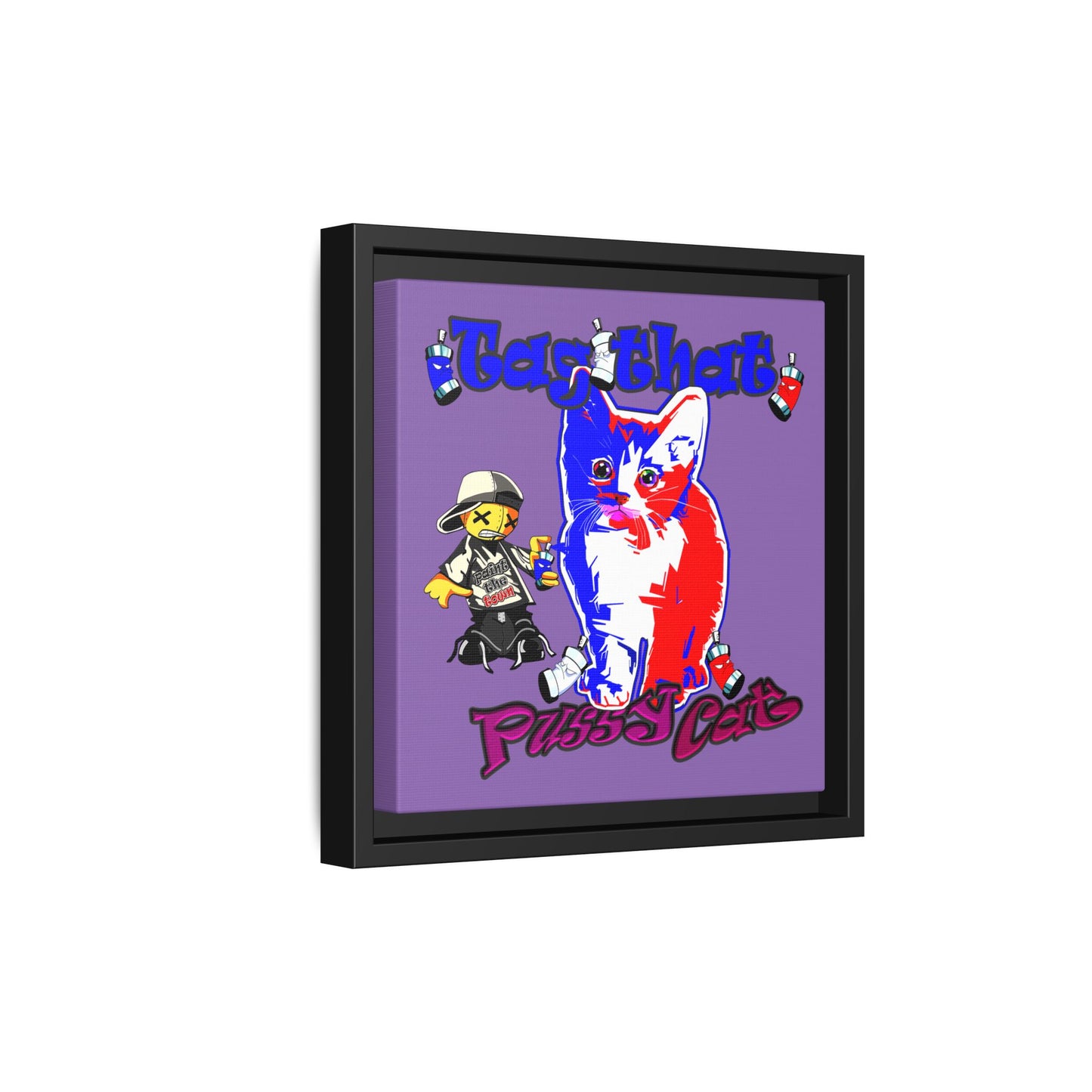 tag that - framed canvas art (light purple)