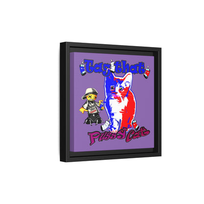 tag that - framed canvas art (light purple)