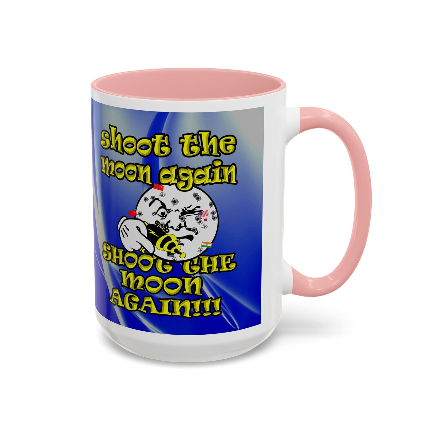 shoot the moon again - Accent Mug (blue-white wave)