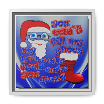 santa's shoes - framed canvas art (blue-white wave)