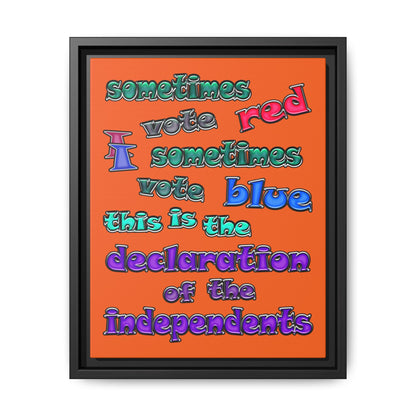 declaration of the independents - framed canvas art (orange)