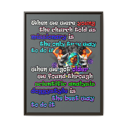 doggystyle - framed canvas art (dark grey)