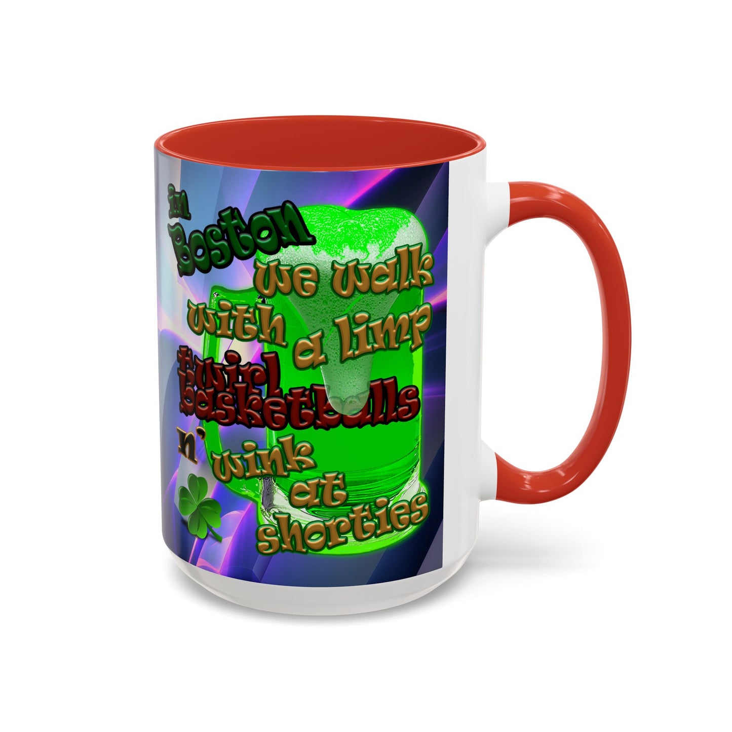 celtics logo - Accent Mug (grey-pink wave)