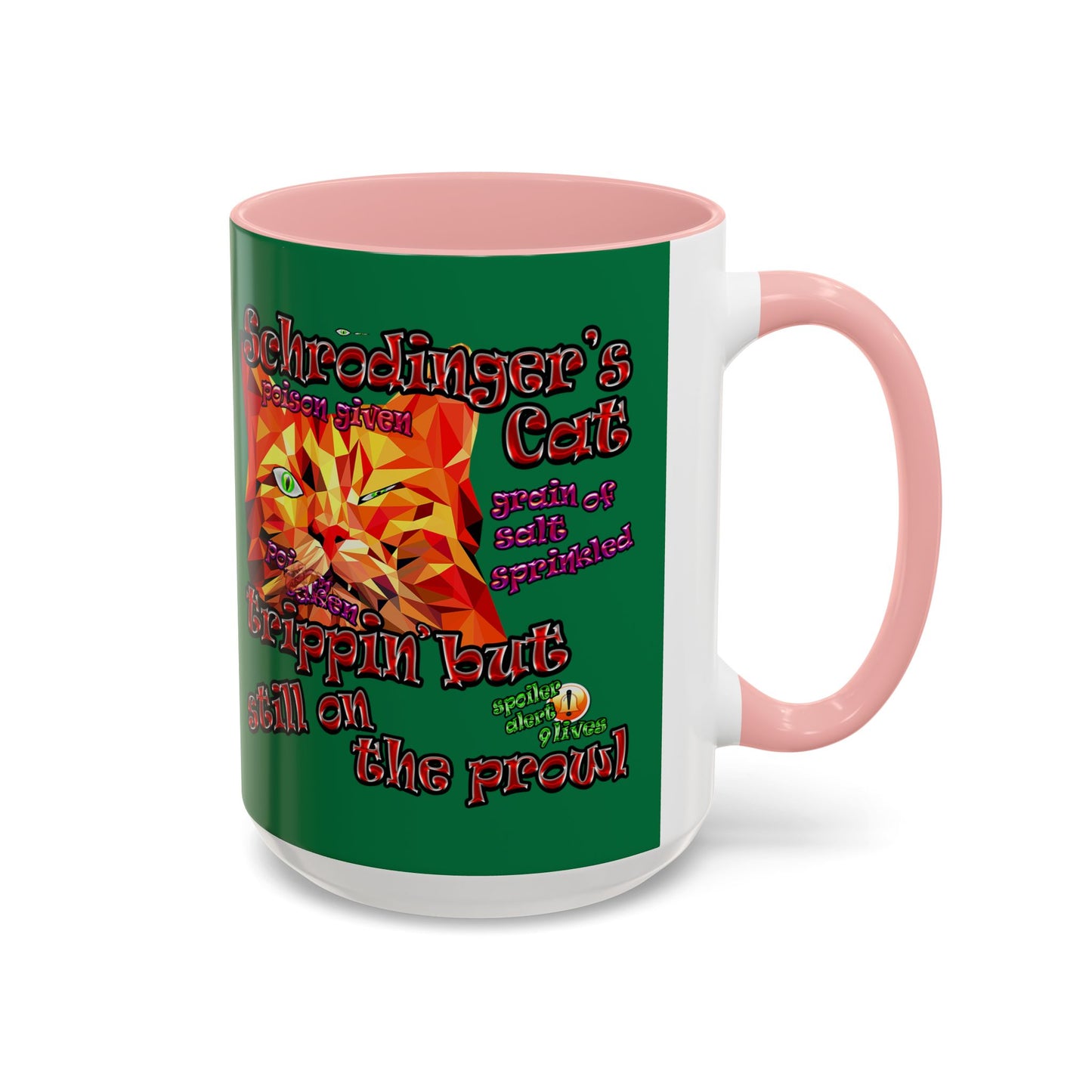 schrodinger's cat - Accent Mug (dark green)