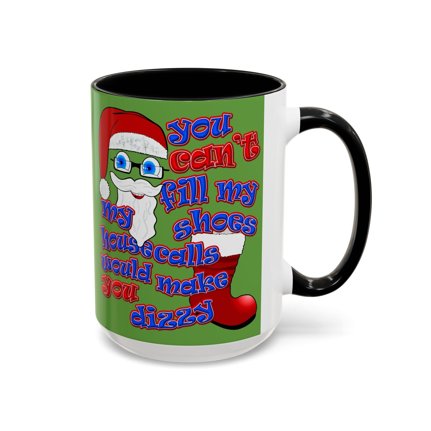 santa's shoes - Accent Mug (green)