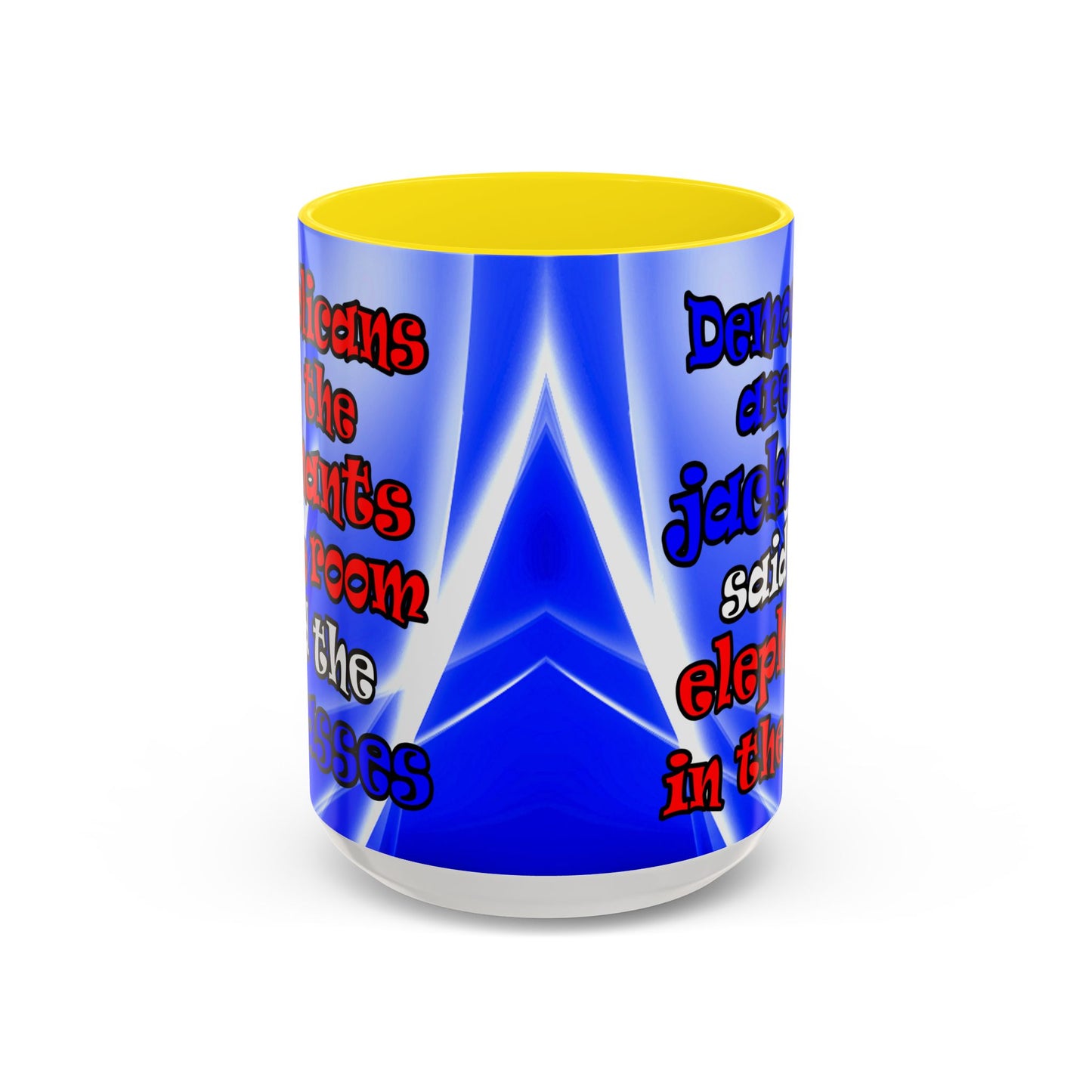 donkeys and elephants - Accent Mug (blue-white wave)