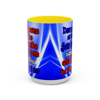 donkeys and elephants - Accent Mug (blue-white wave)
