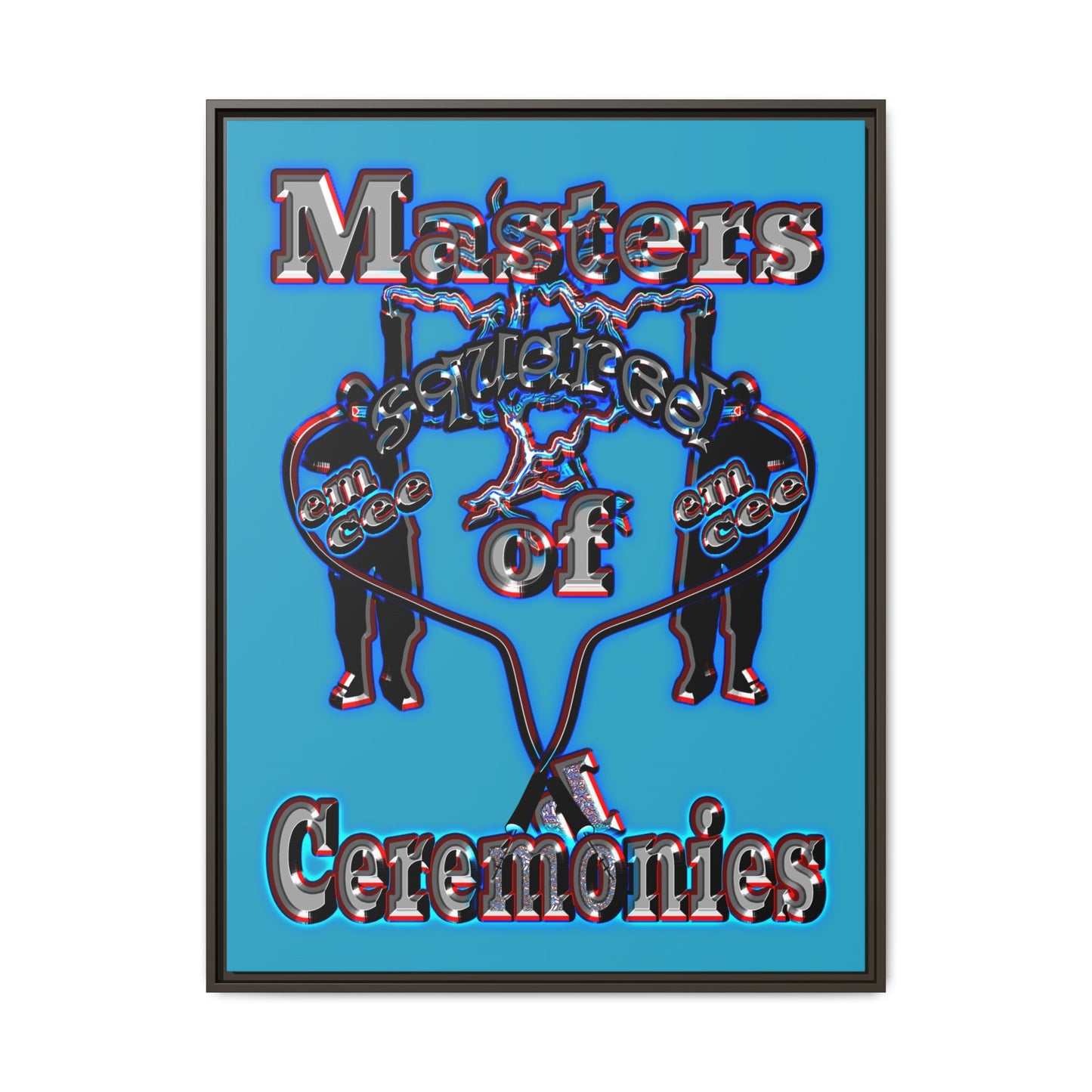 em cee squared - framed canvas art (turquoise)