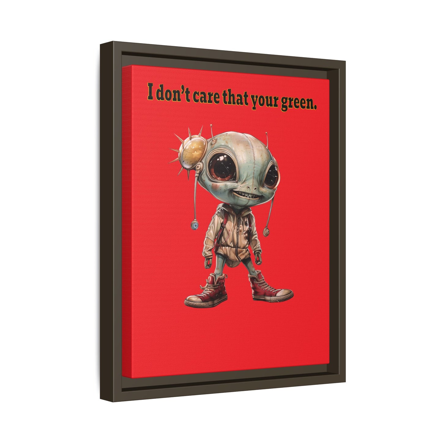 I don't care that your green - framed canvas art (red)