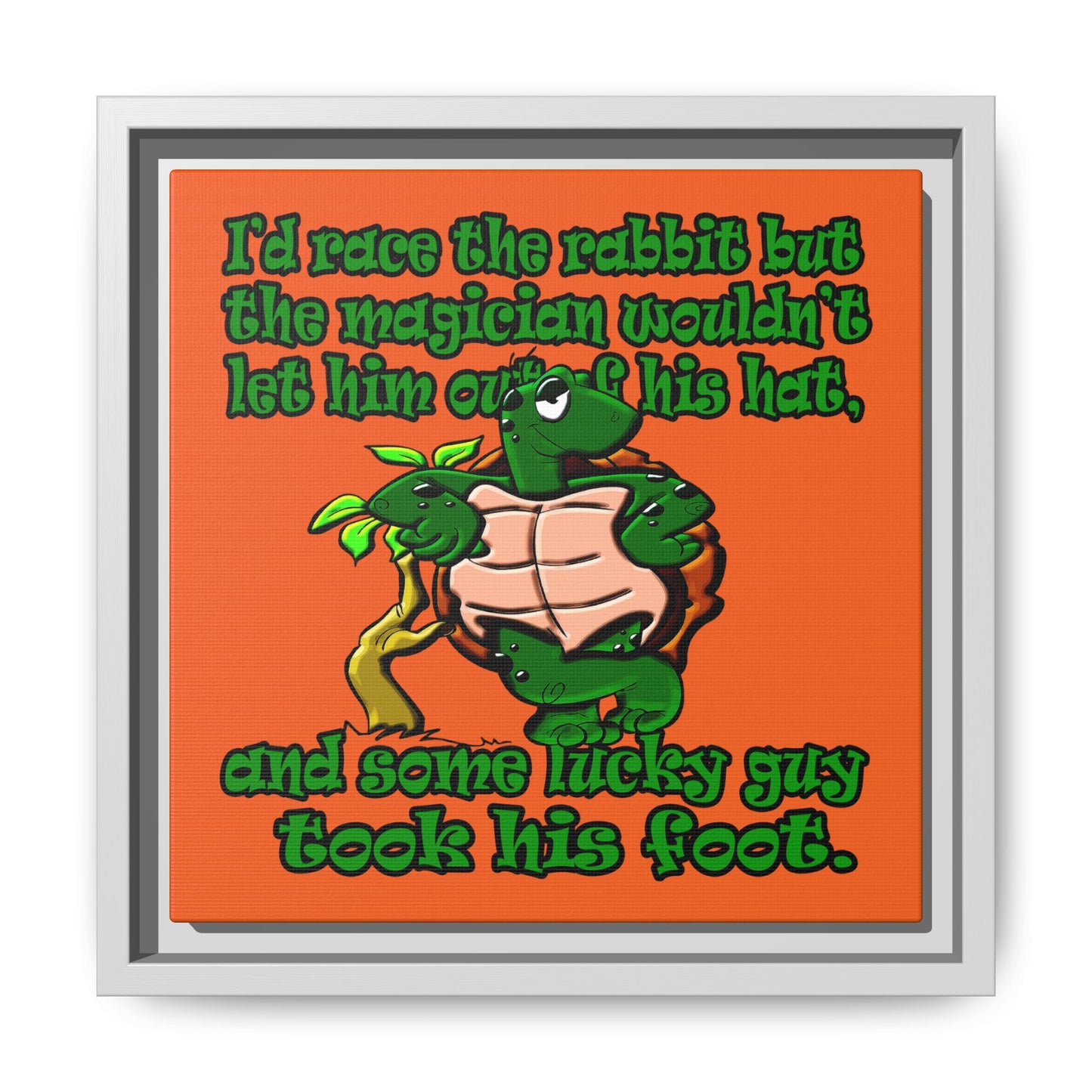 turtle race - framed canvas art (orange)