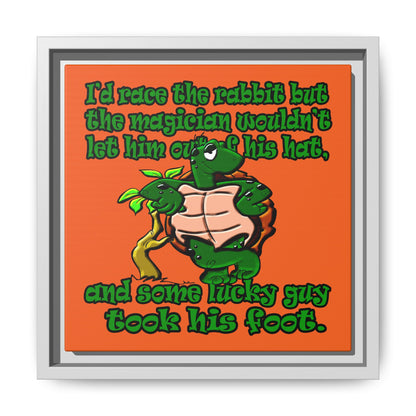 turtle race - framed canvas art (orange)