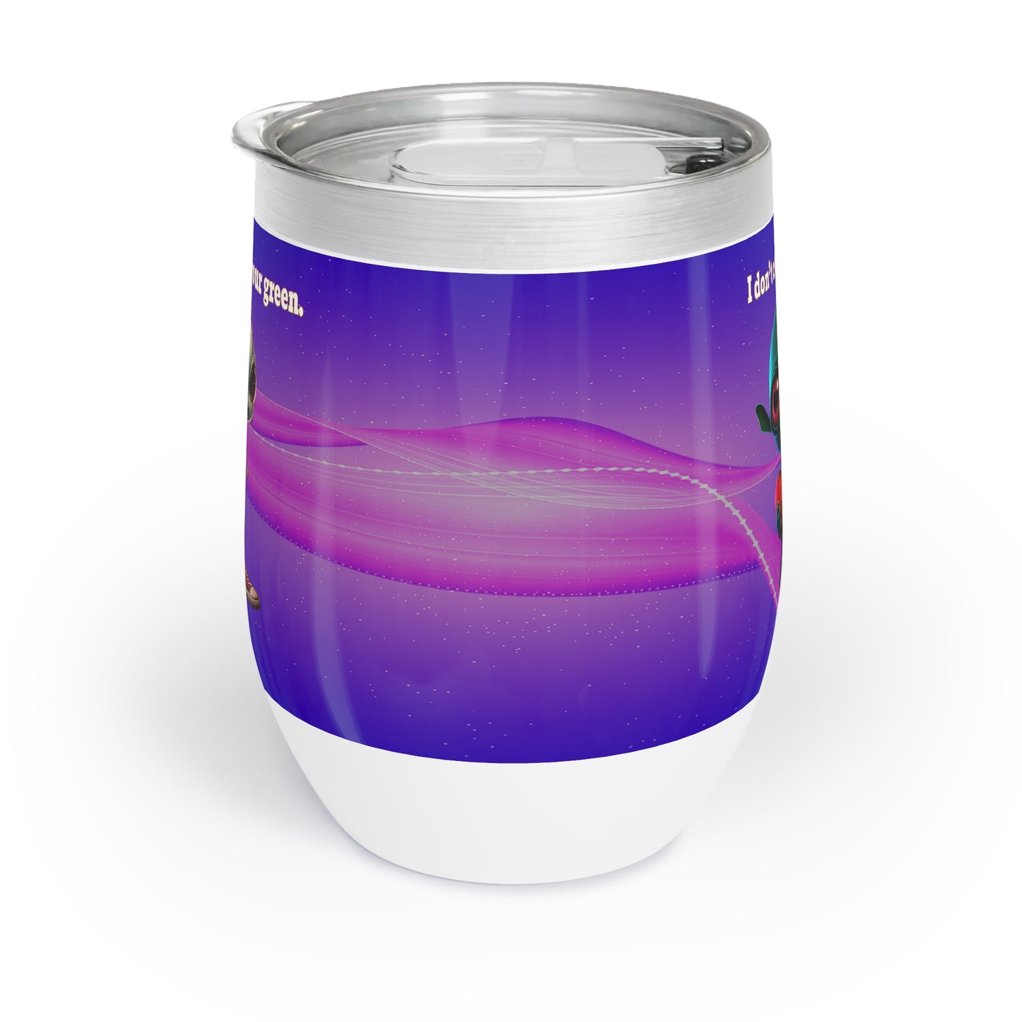 I don't care that your grey - Chill Wine Tumbler (purple-pink wave)