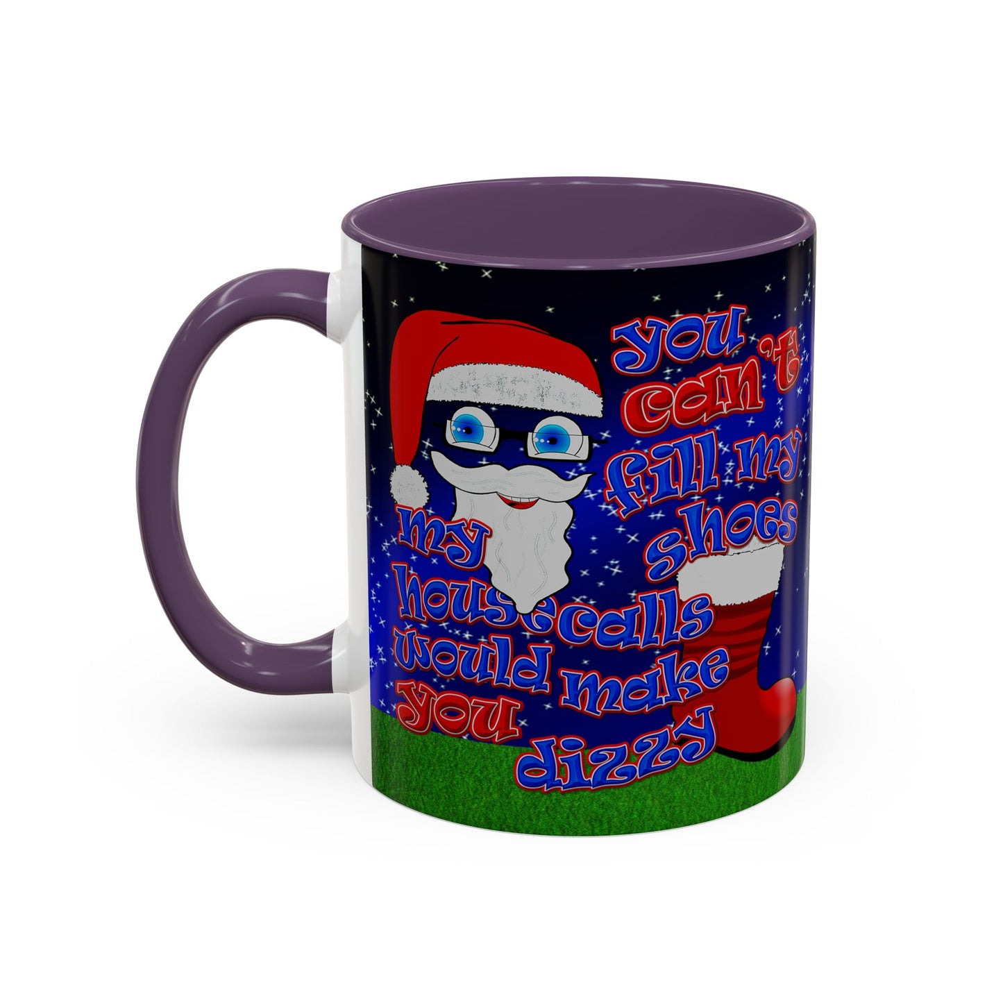 santa's shoes - Accent Mug ('snoops' background)