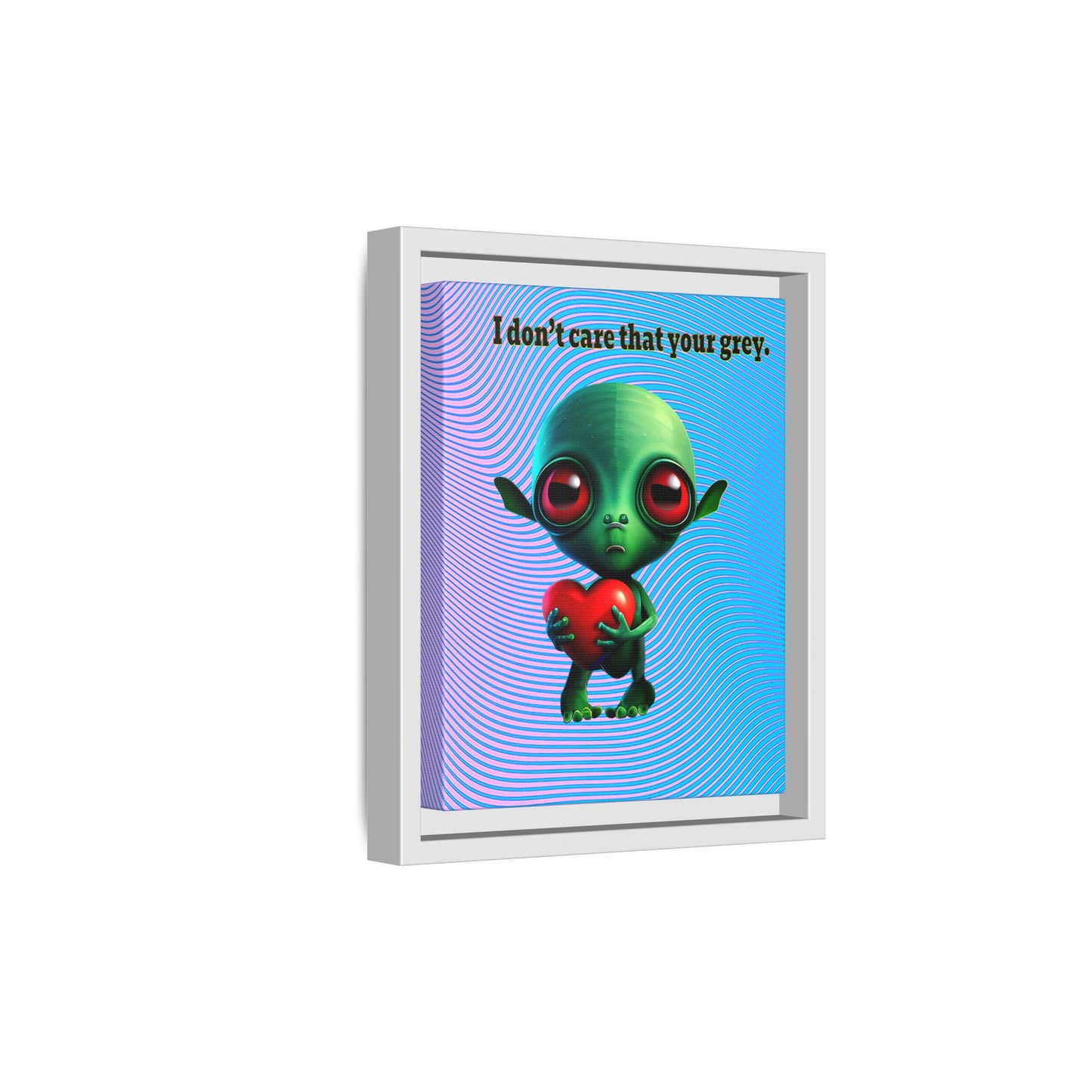 I don't care that your grey - framed canvas art (light blue-purple wave)