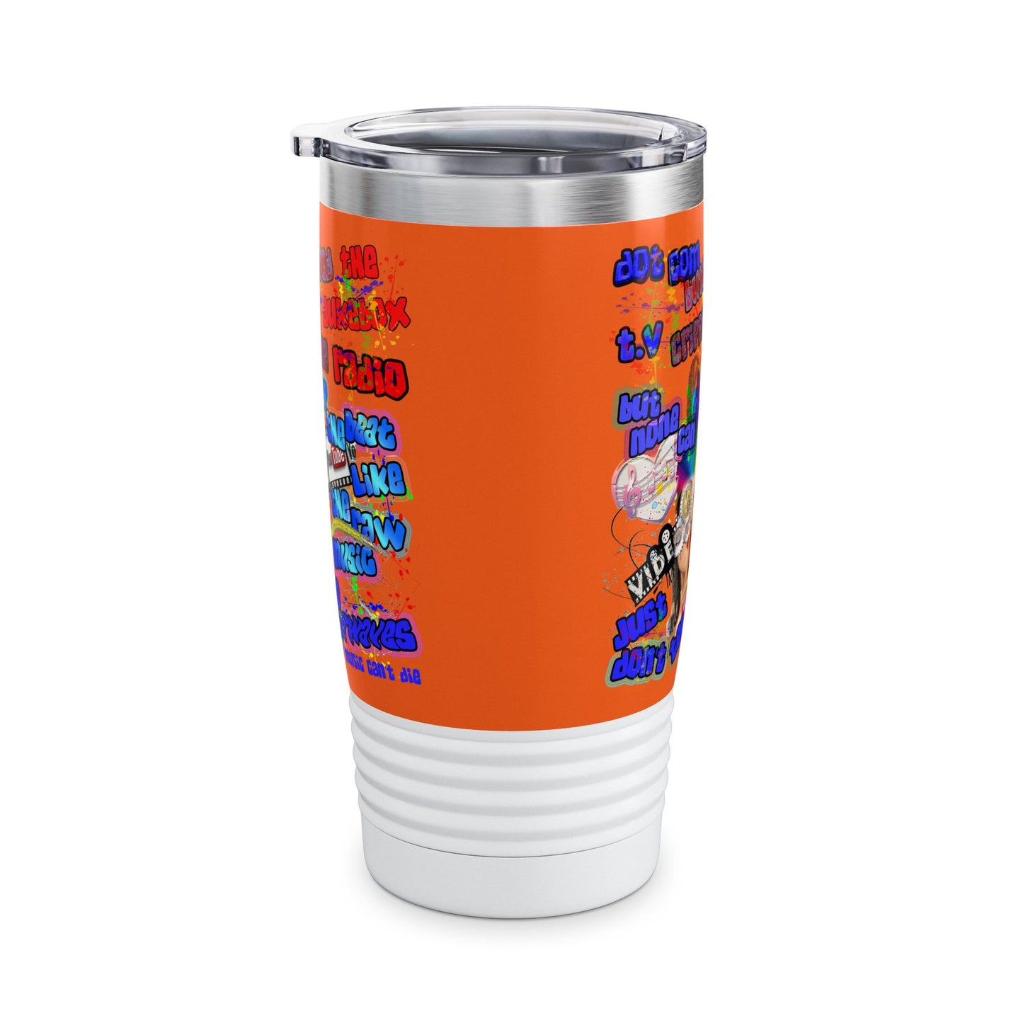 drop the beat - Ringneck Tumbler, 20oz (orange)