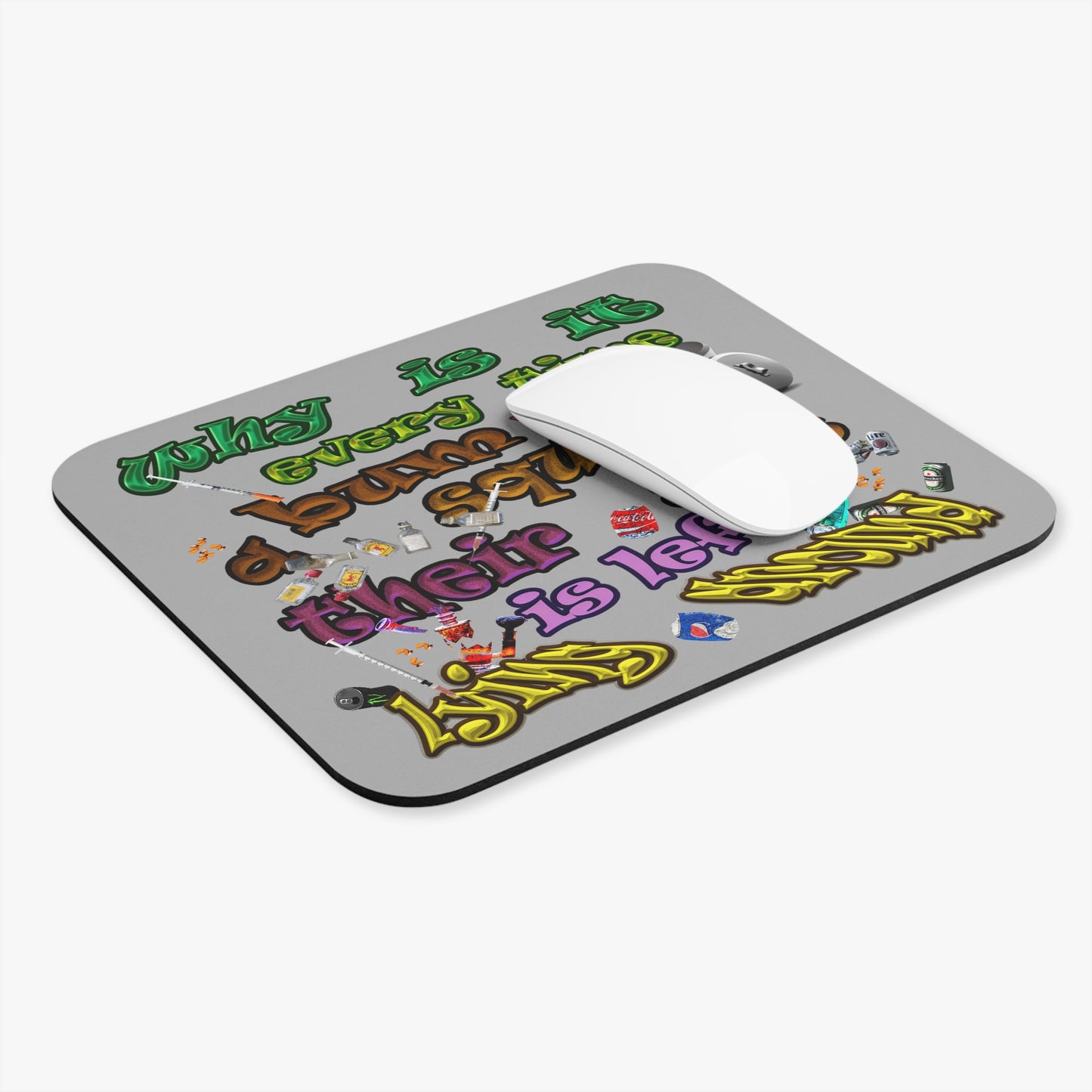 the bum's shit - Mouse Pad (Rectangle) (light grey)